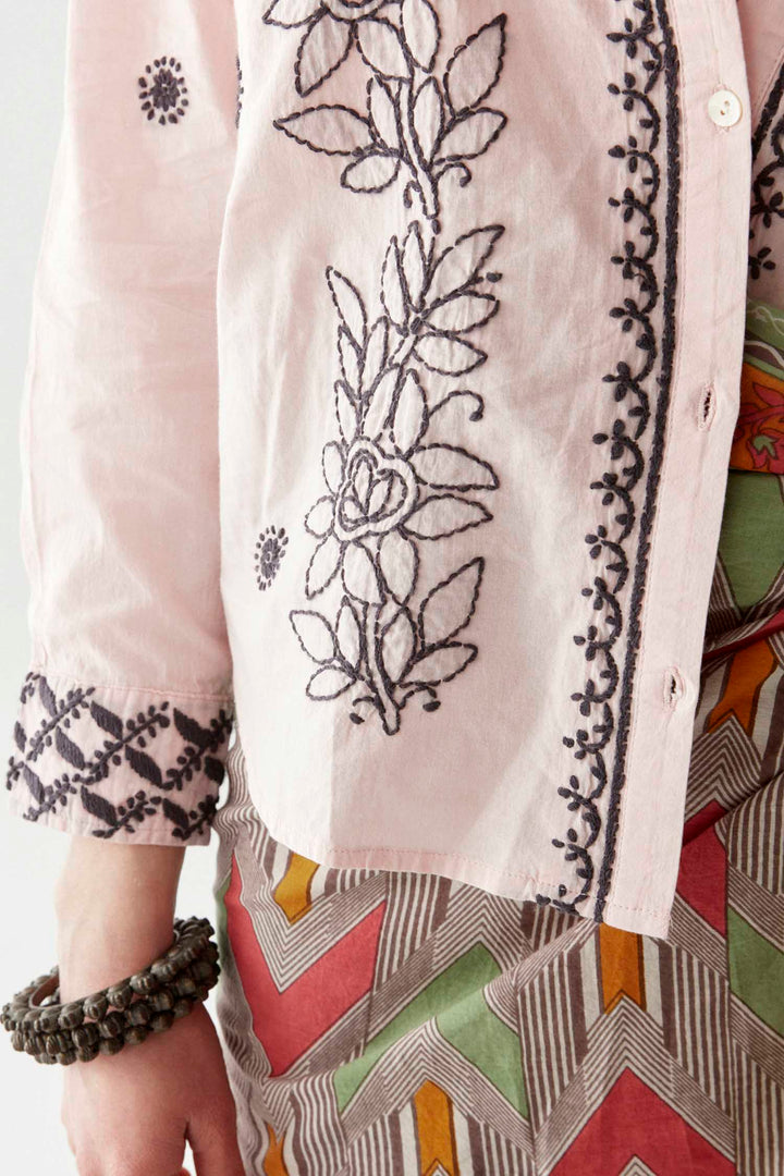 Ganges Lucknow Blouse in Software Pink
