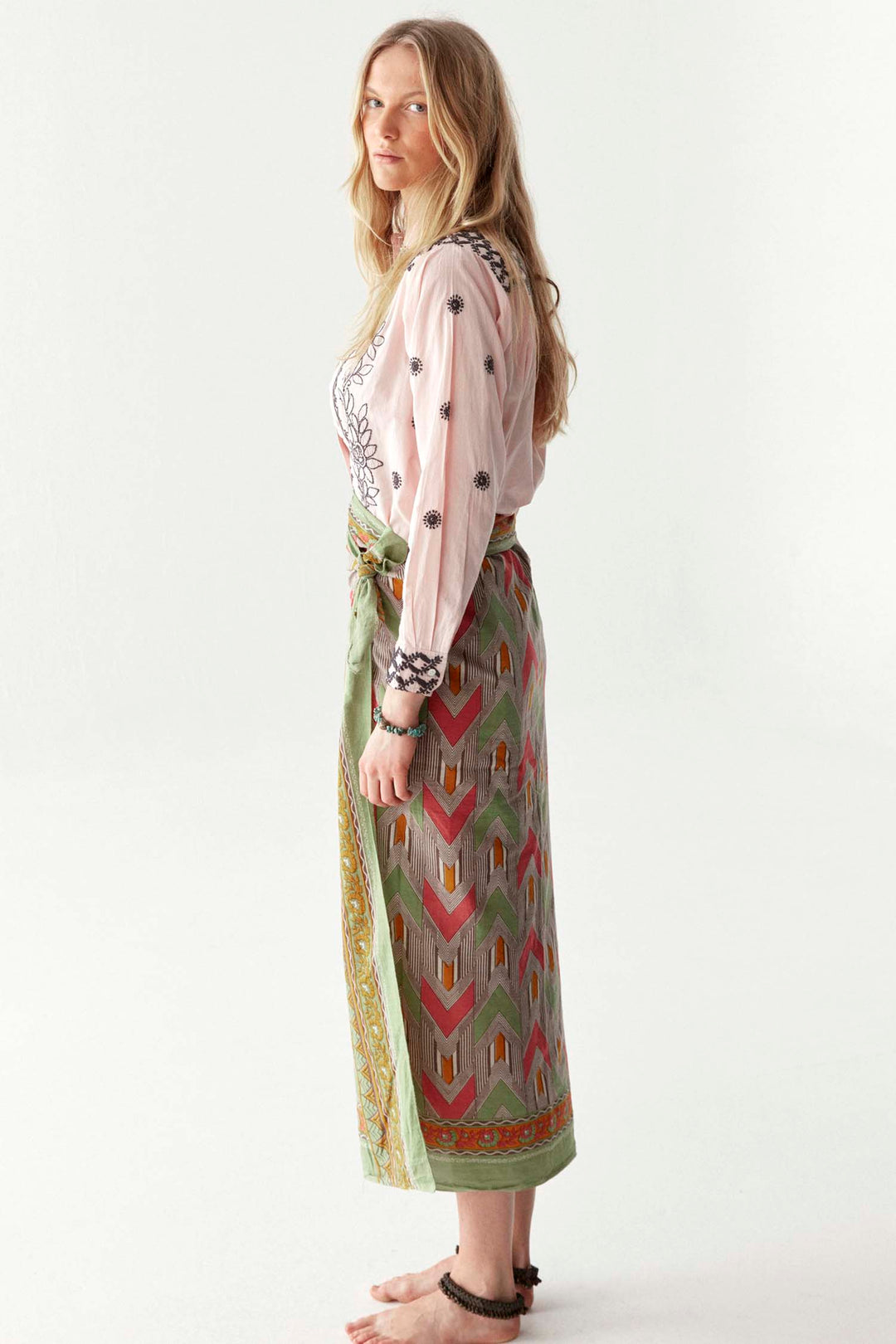 Ganges Lucknow Blouse in Software Pink