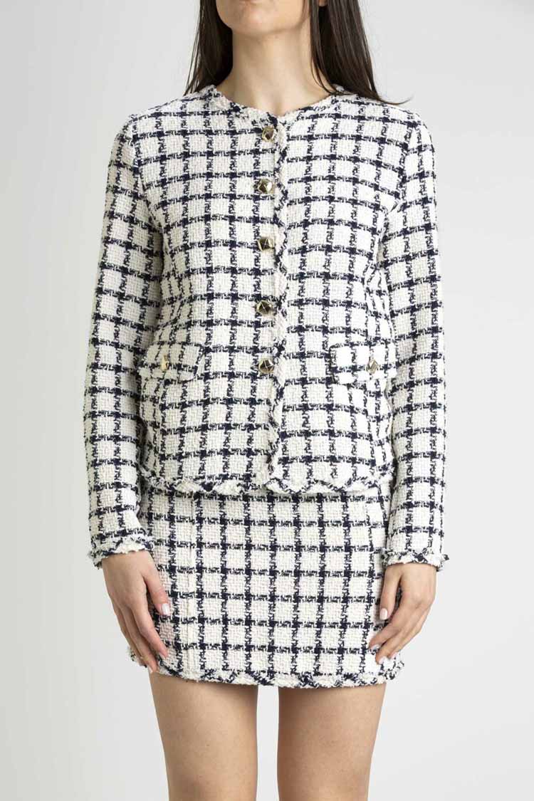 Gemini Navy White Check Jacket