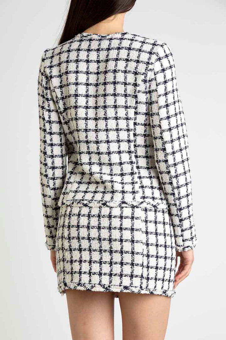 Gemini Navy White Check Jacket