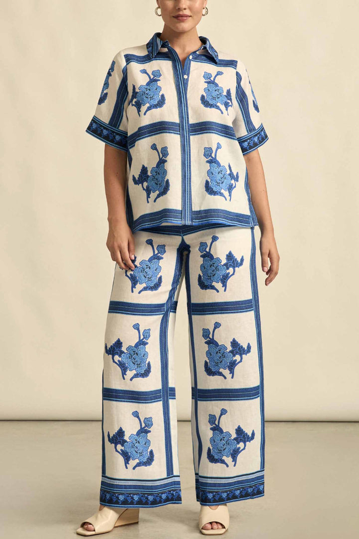 Gesture Pant in Azure Collage