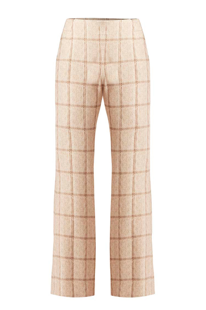 Getty Wide Leg Ponte Pant in Oatmeal Check
