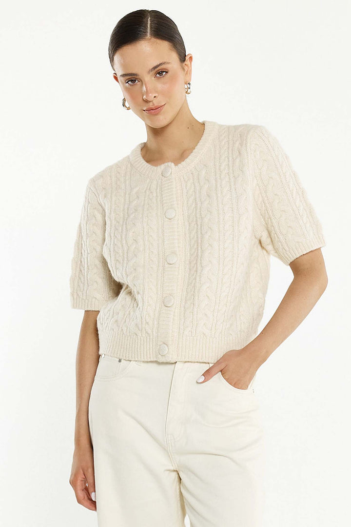 Gia Cable Cardi in Cream