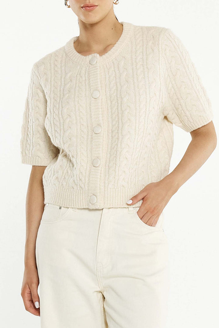 Gia Cable Cardi in Cream