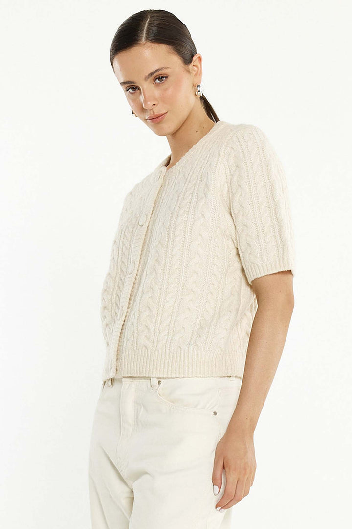 Gia Cable Cardi in Cream