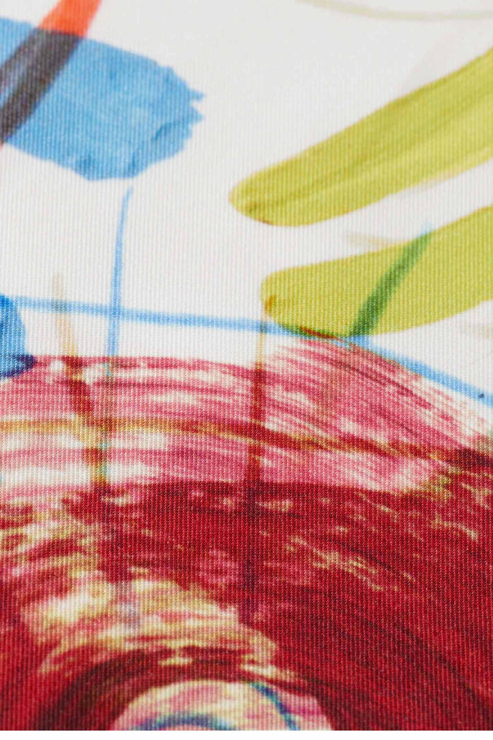 Gia Mid-rise 32' Wide Leg Trousers in Abstract Sun Pink