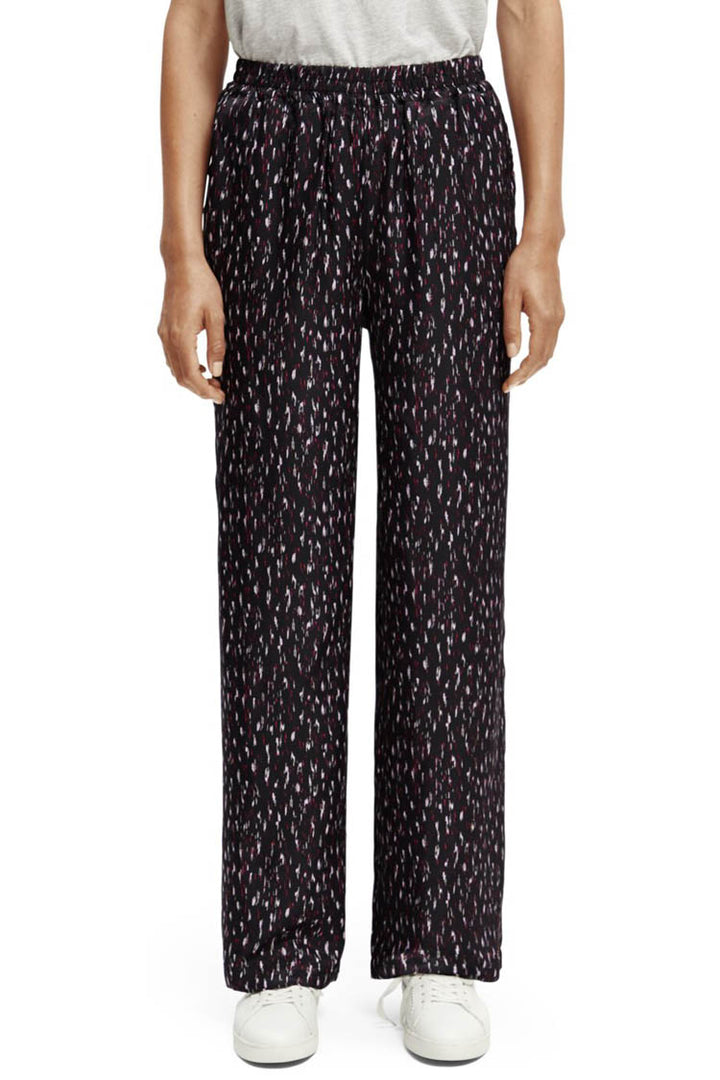 Gia Wide Leg Printed Trousers in Ikat Rain | FINAL SALE