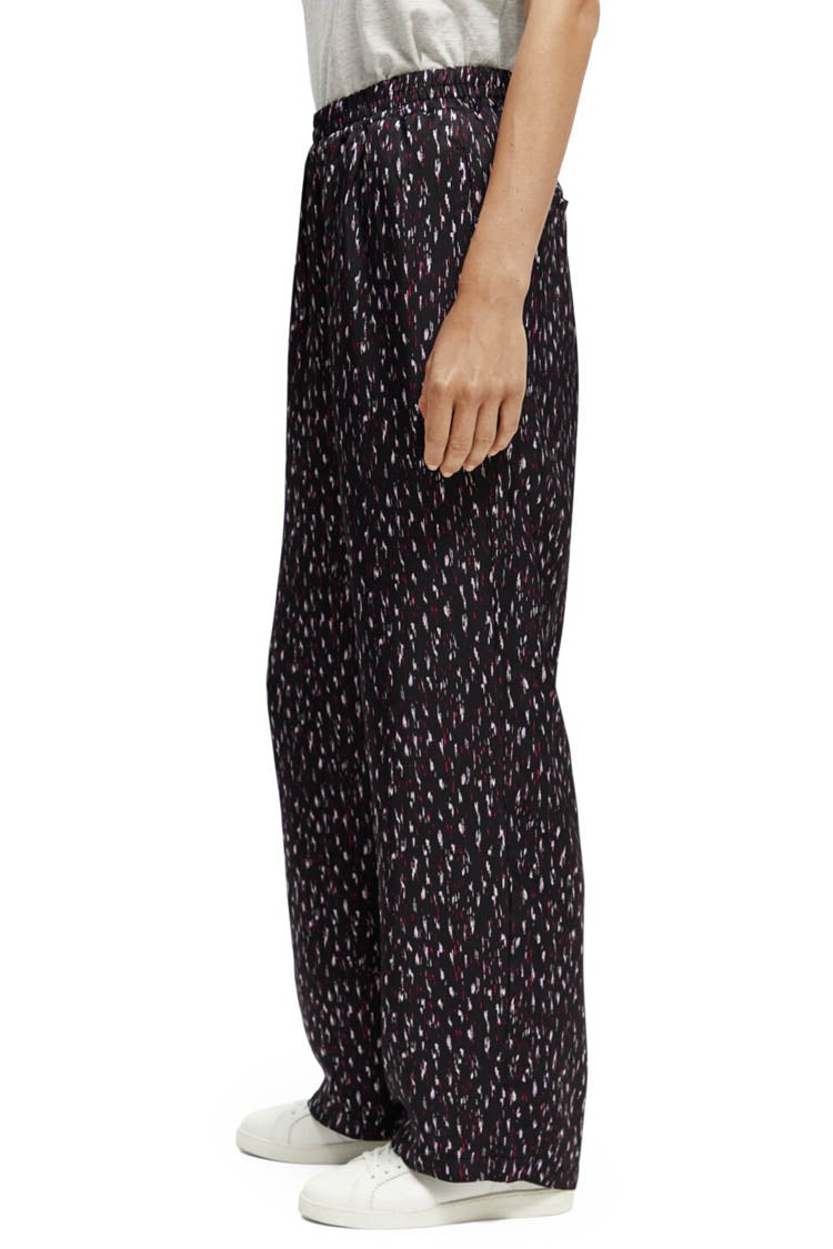 Gia Wide Leg Printed Trousers in Ikat Rain | FINAL SALE