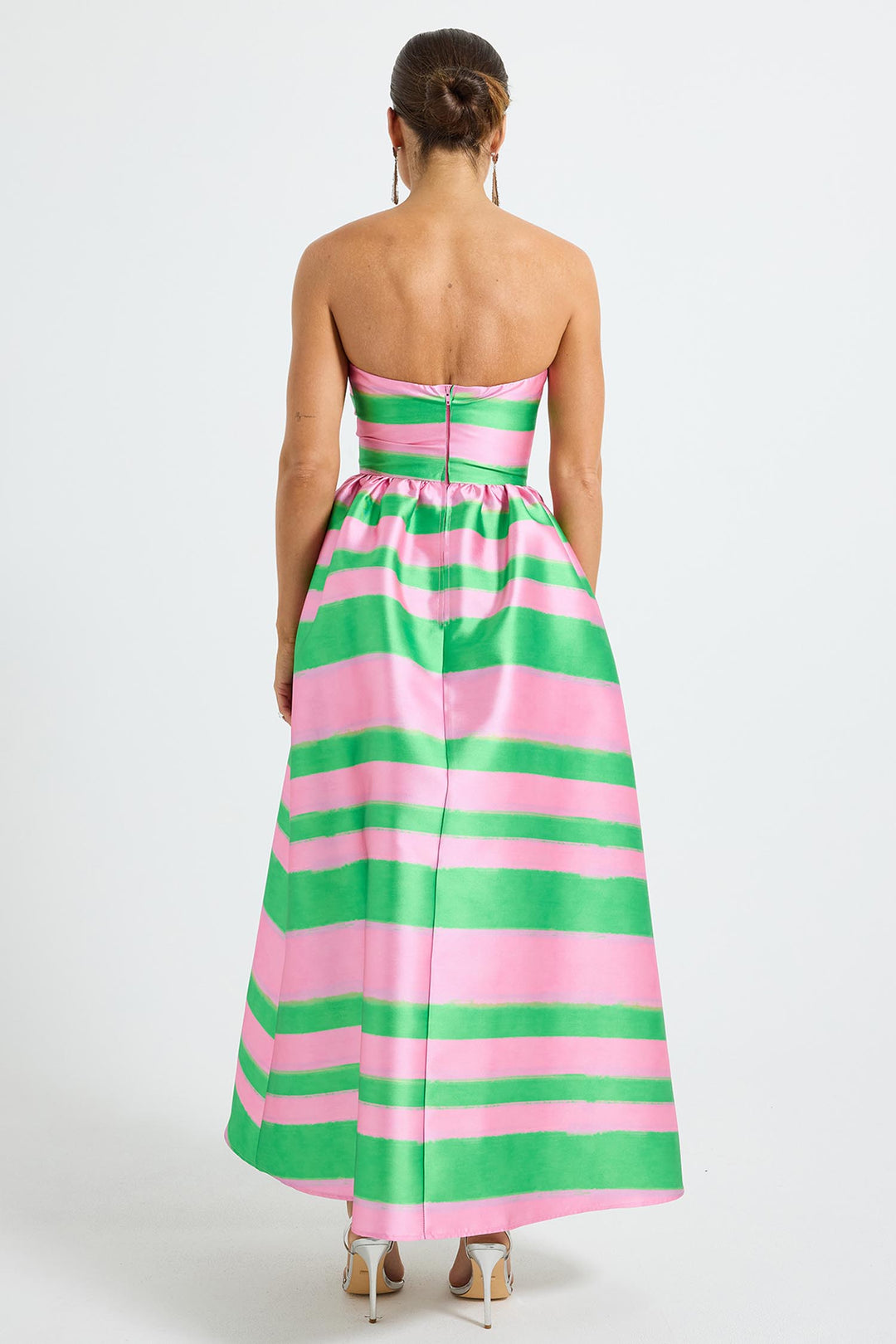 Gigi Strapless Midi Dress in Watermelon