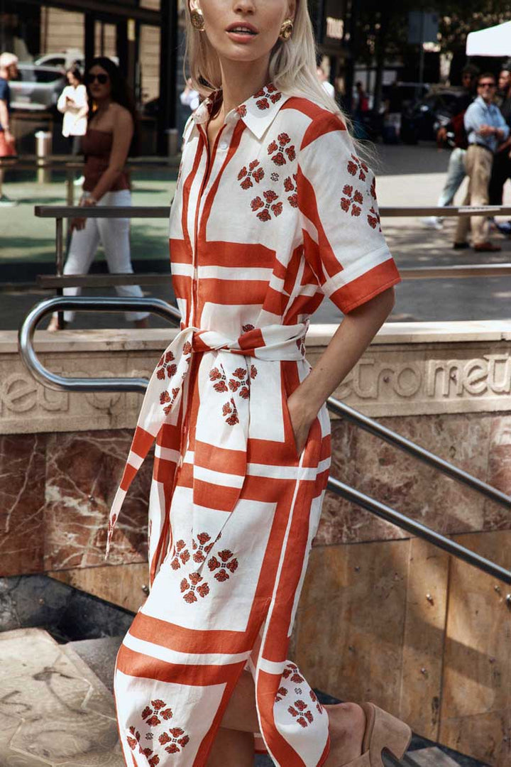 Globe Dress in Tamarillo Scarf