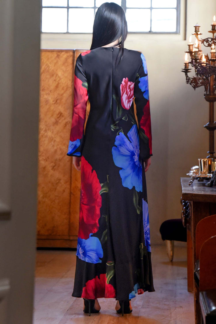 Glow For It Dress in Black Floral