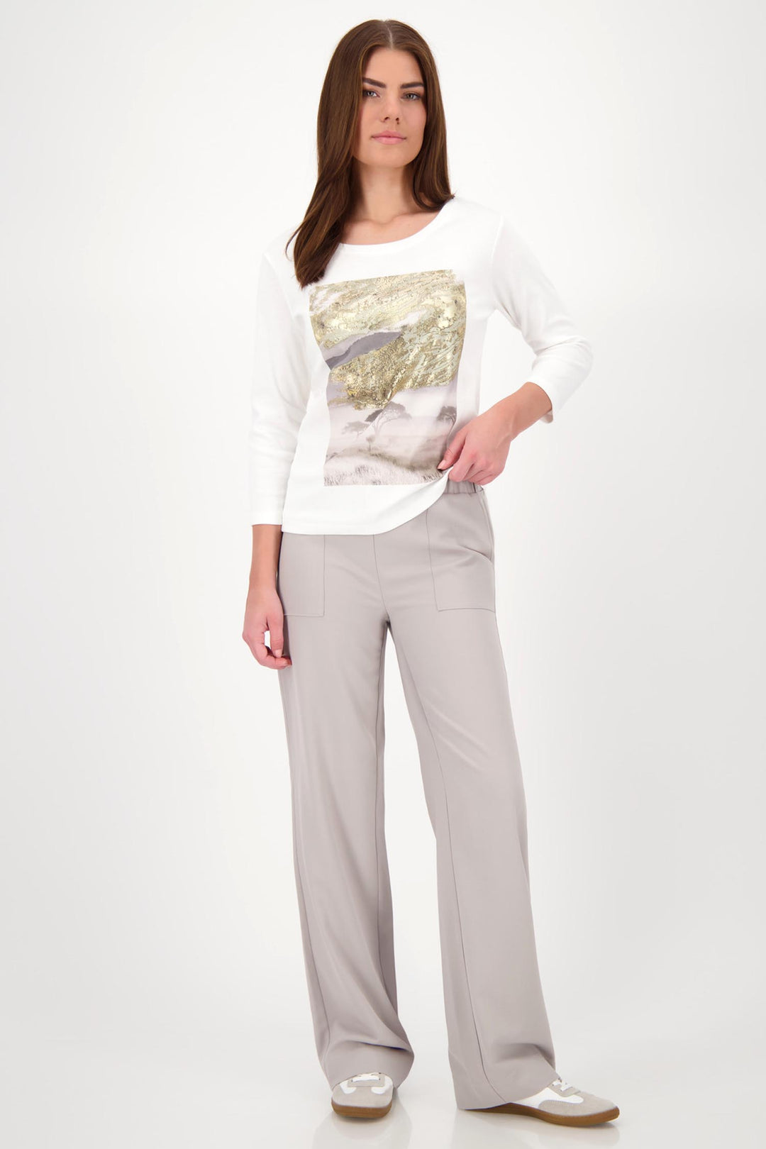 Gold Leaf Landscape Tee in Off White