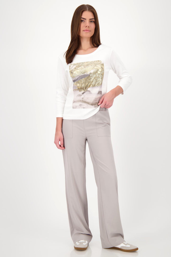 Gold Leaf Landscape Tee in Off White