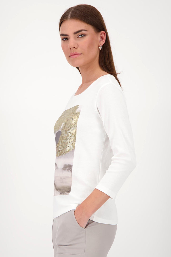 Gold Leaf Landscape Tee in Off White