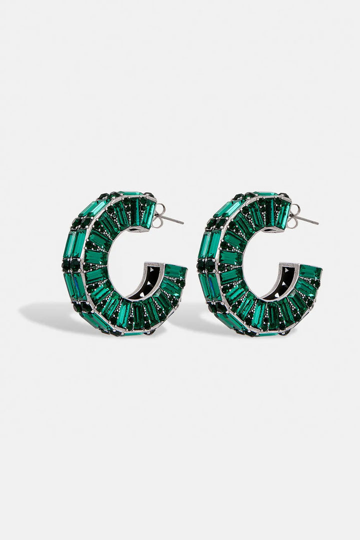 Golly Hoop Earrings in Dark Green