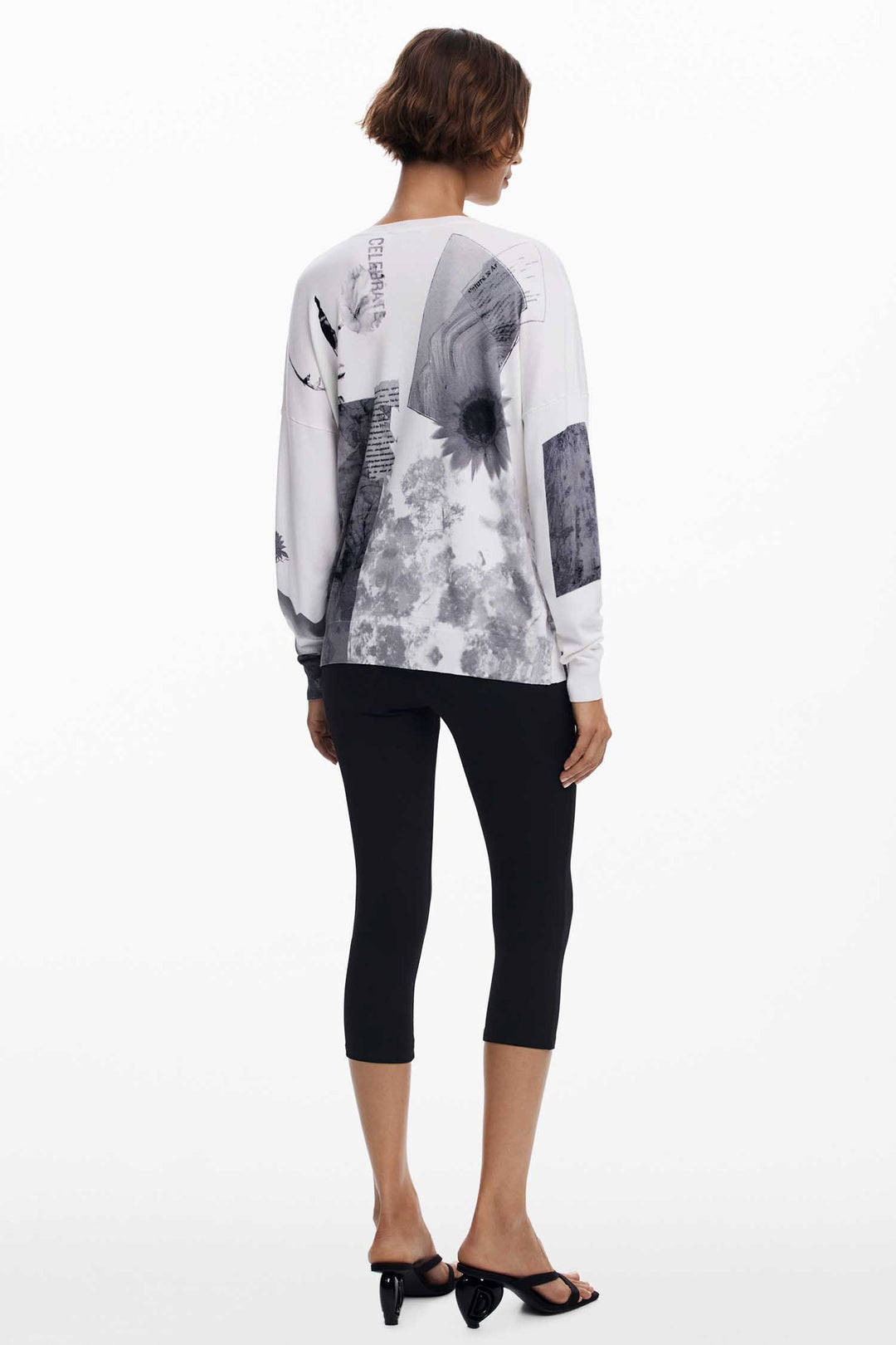 Gotemburgo Fine Collage Sweater in Blanco