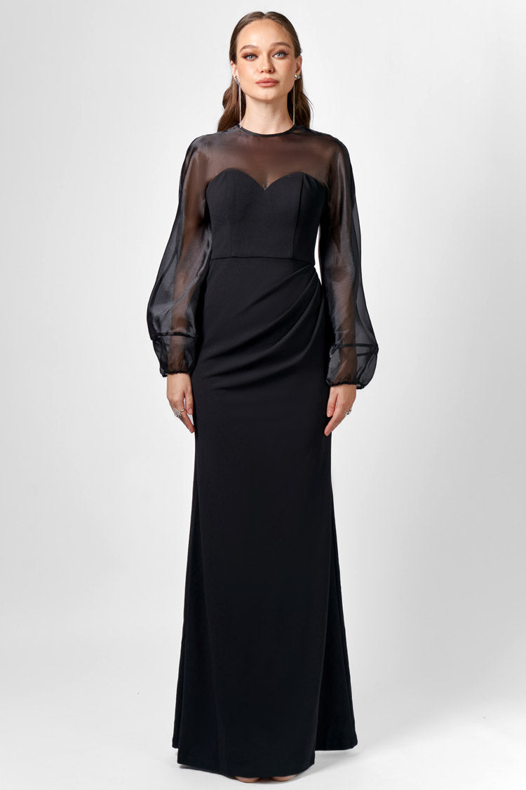 Gracelynn Sheer Sleeve Maxi Dress