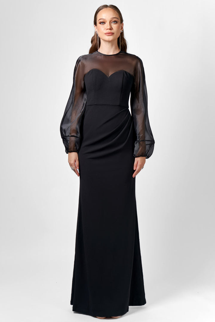 Gracelynn Sheer Sleeve Maxi Dress
