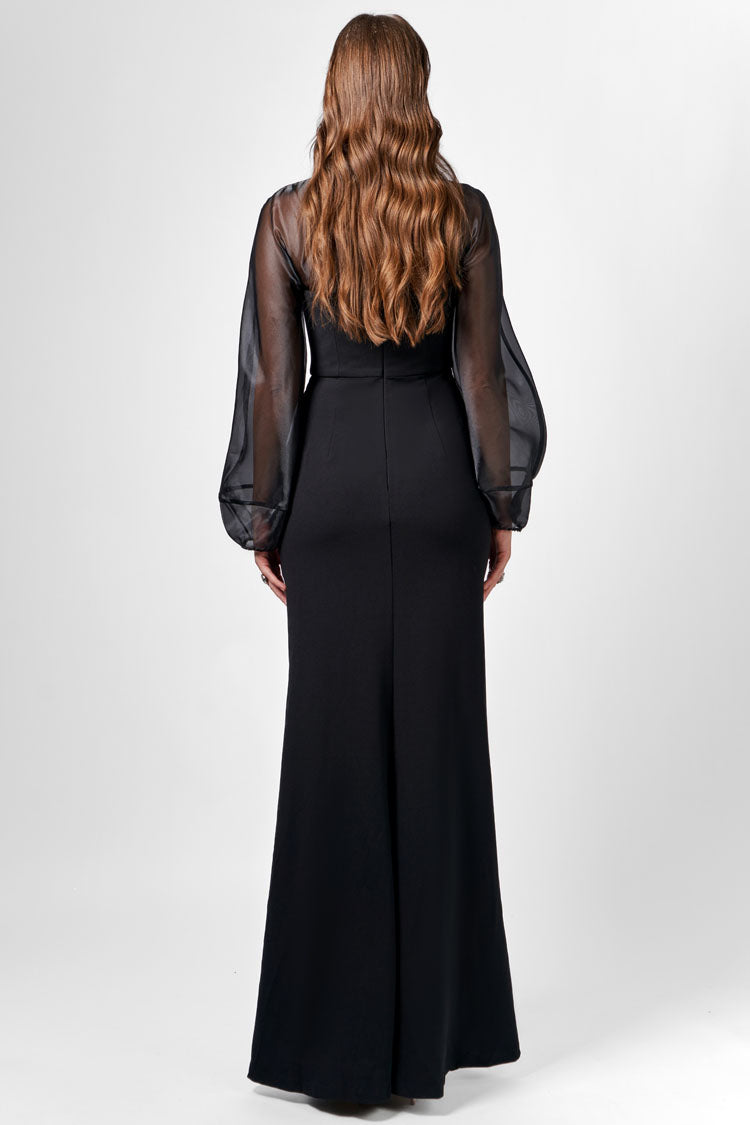 Gracelynn Sheer Sleeve Maxi Dress