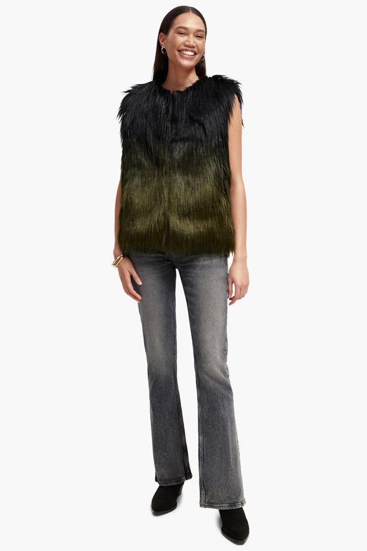 Gradient Faux Fur Gilet