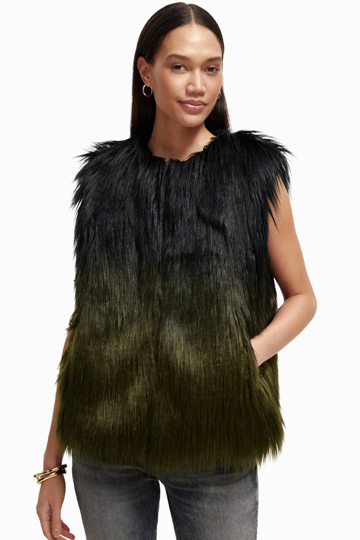 Gradient Faux Fur Gilet