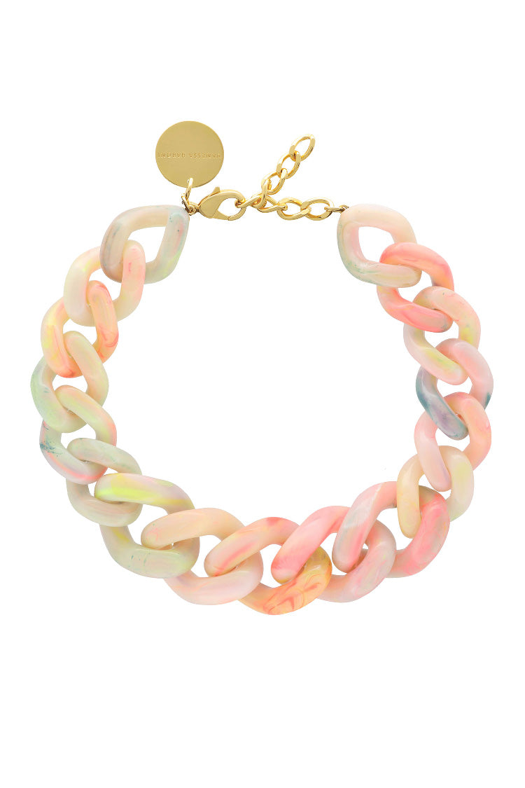 Great Flat Chain Necklace in Neon Rainbow