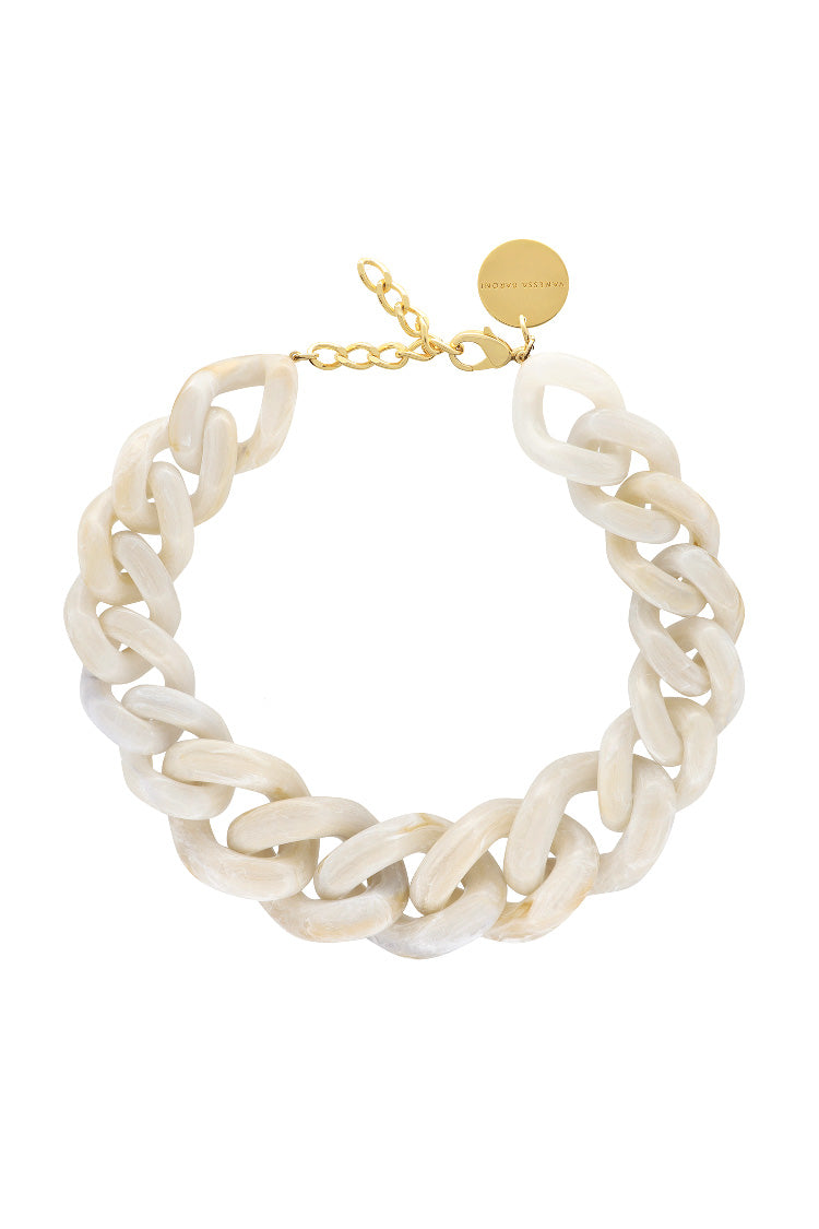Great Necklace in White Marble