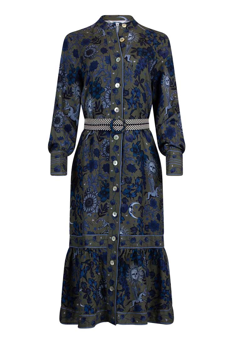Greenwich Midi Dress in Olive