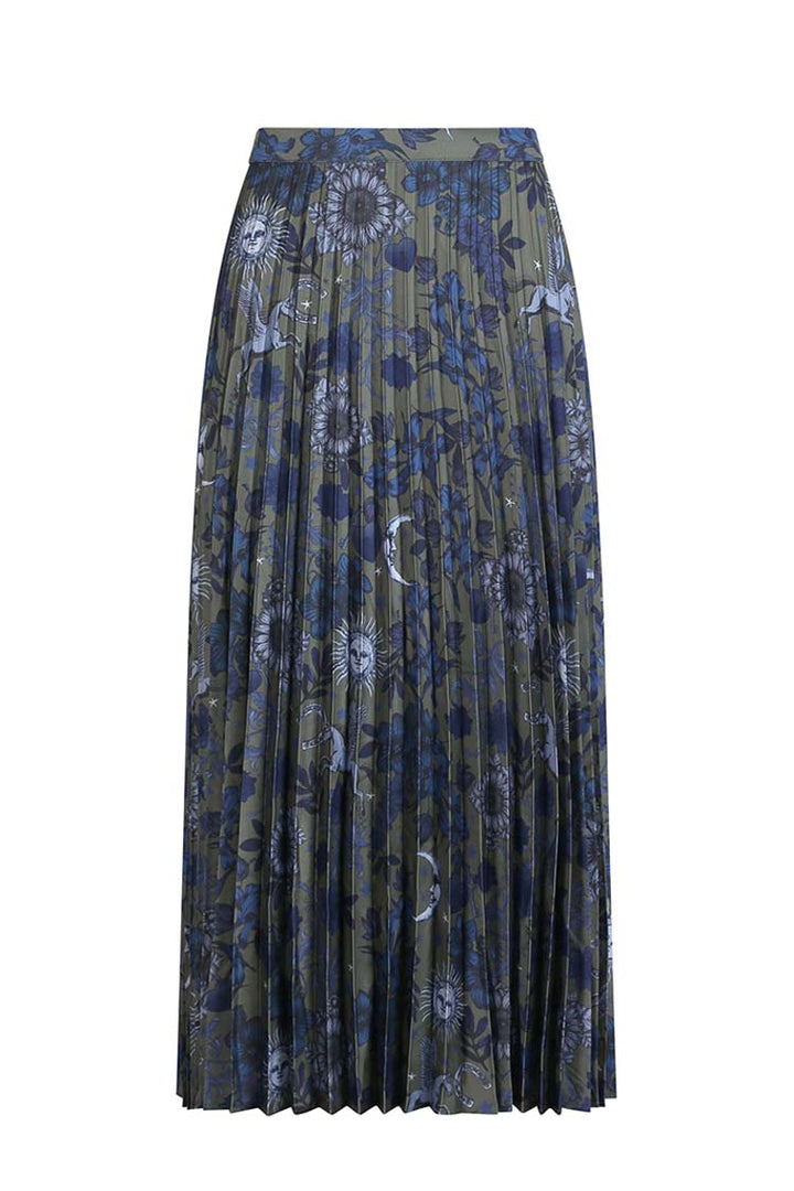 Greenwich Pleated Skirt in Olive