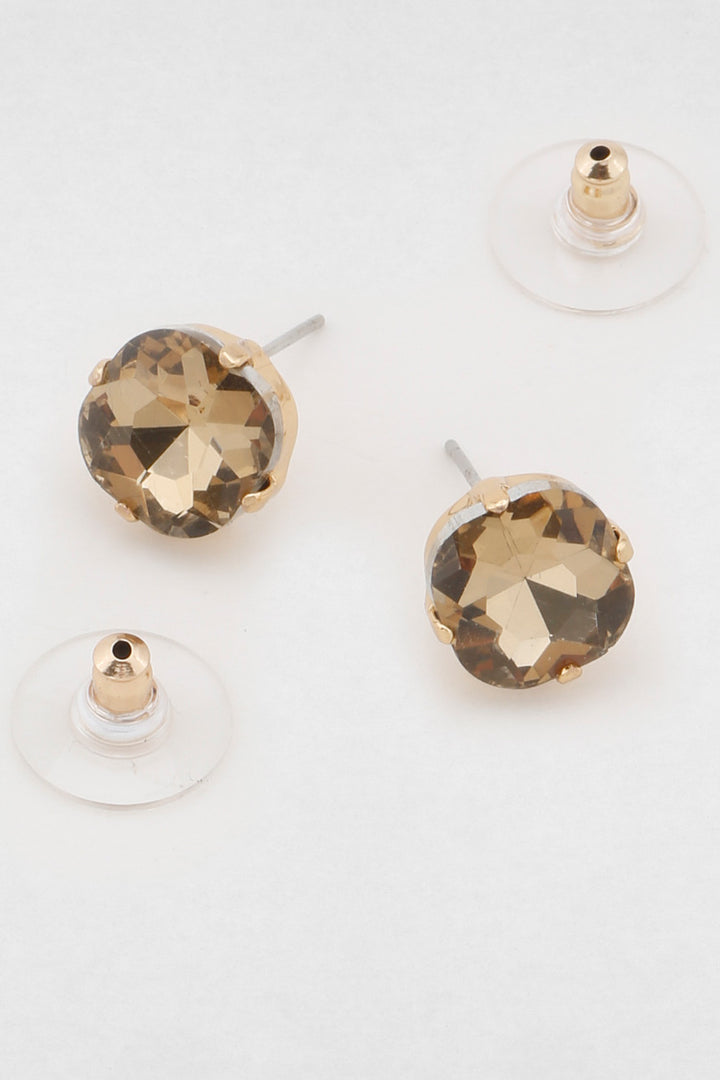 Greer Topaz Crystal Stud in Sand