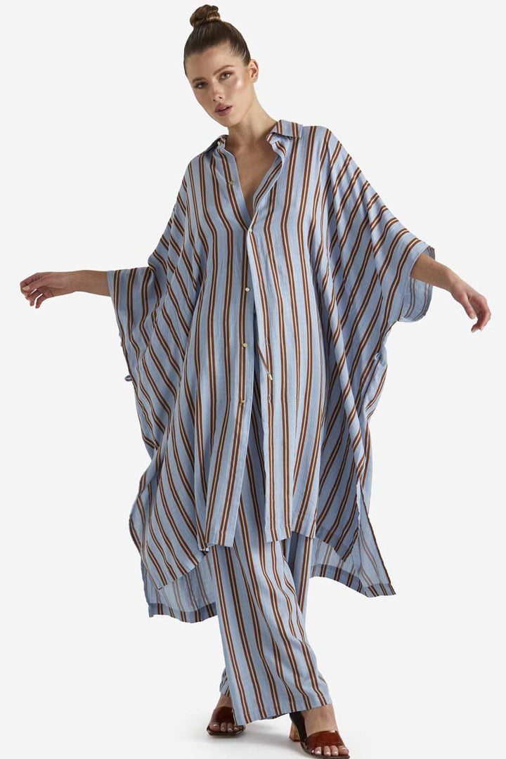 Grounded Shirt Dress in Stripes