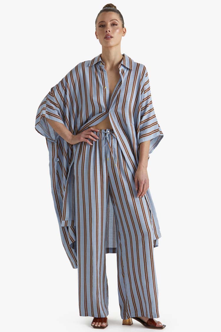 Grounded Shirt Dress in Stripes