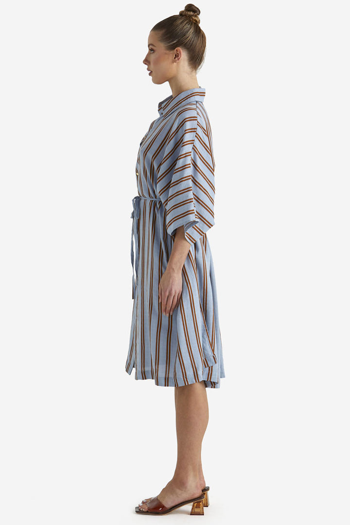 Grounded Shirt Dress in Stripes