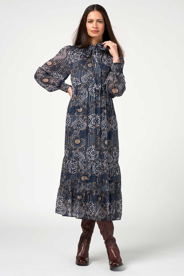 Halcyon Midi Dress in Indigo