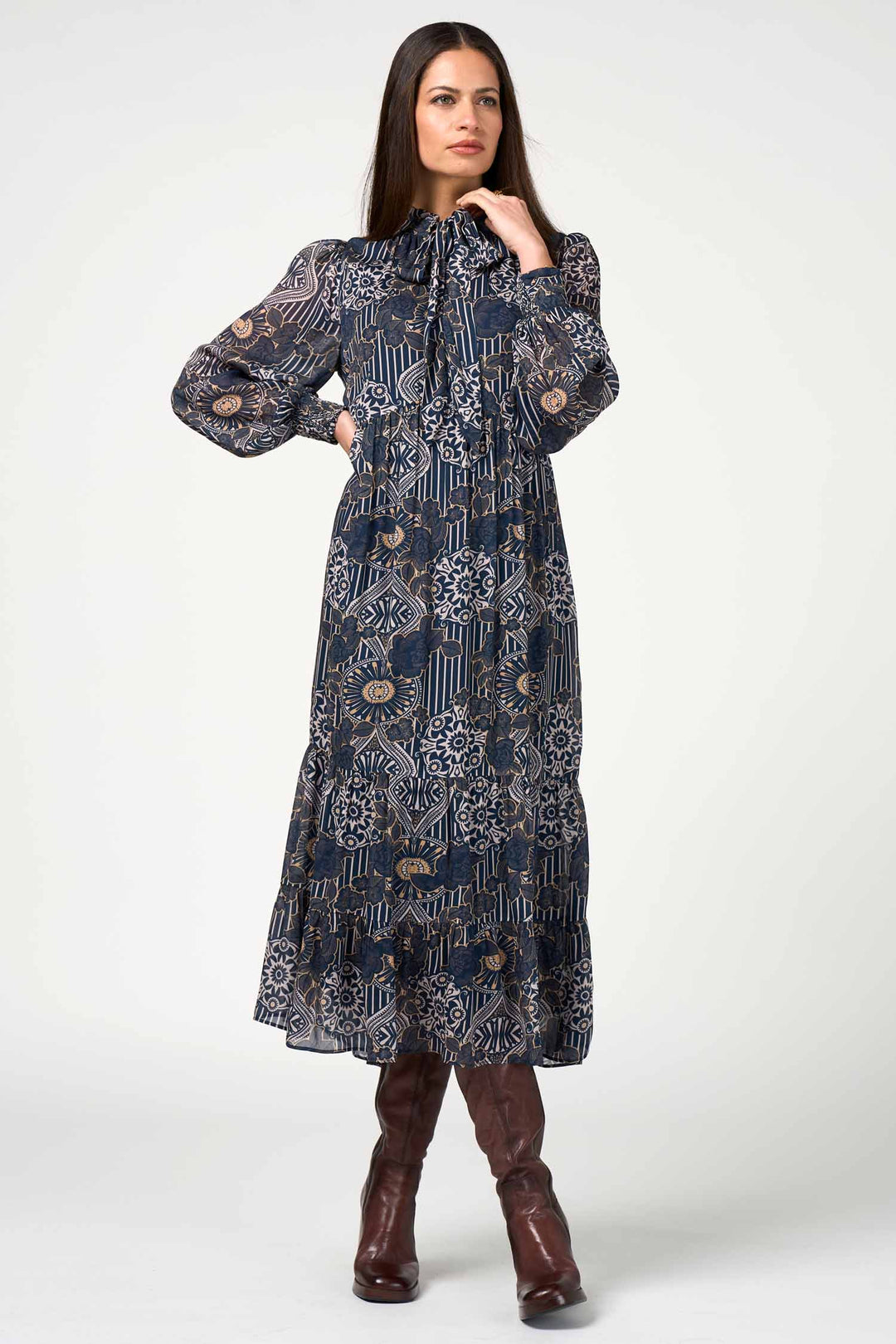 Halcyon Midi Dress in Indigo