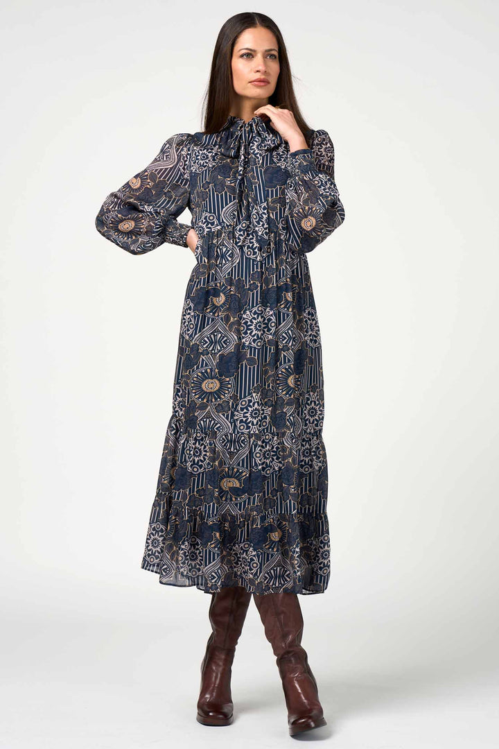Halcyon Midi Dress in Indigo