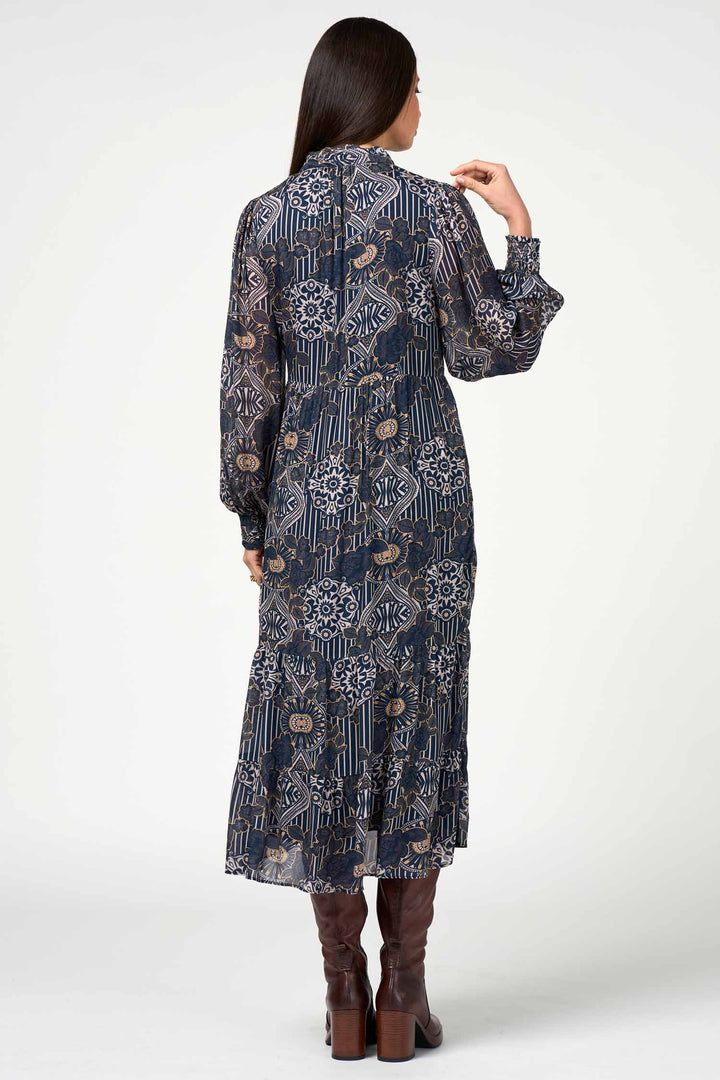 Halcyon Midi Dress in Indigo