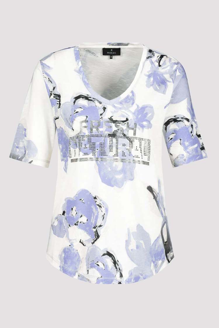 Half Sleeve Floral Shirt in Blue