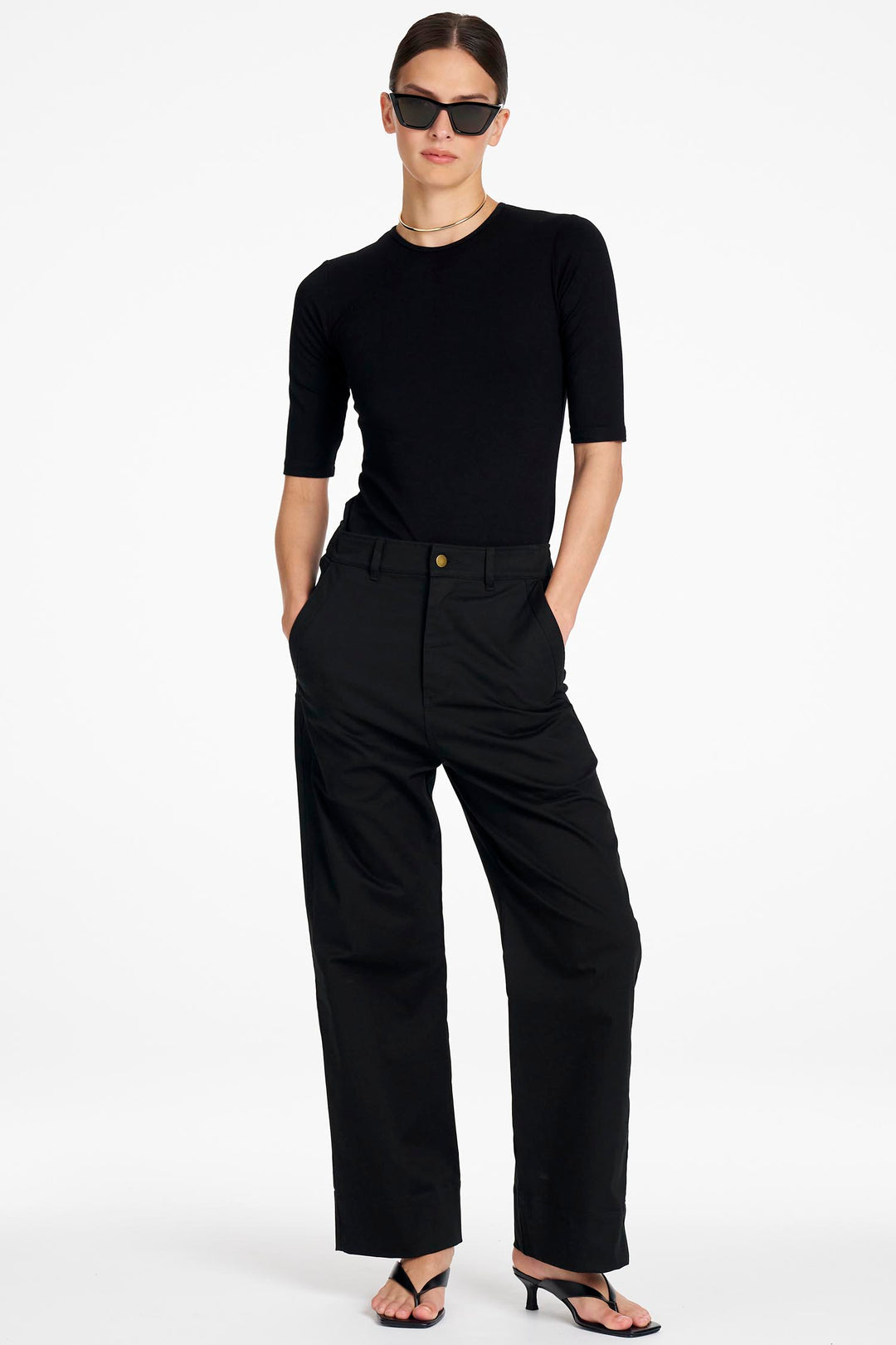 Half Sleeve Top in Black