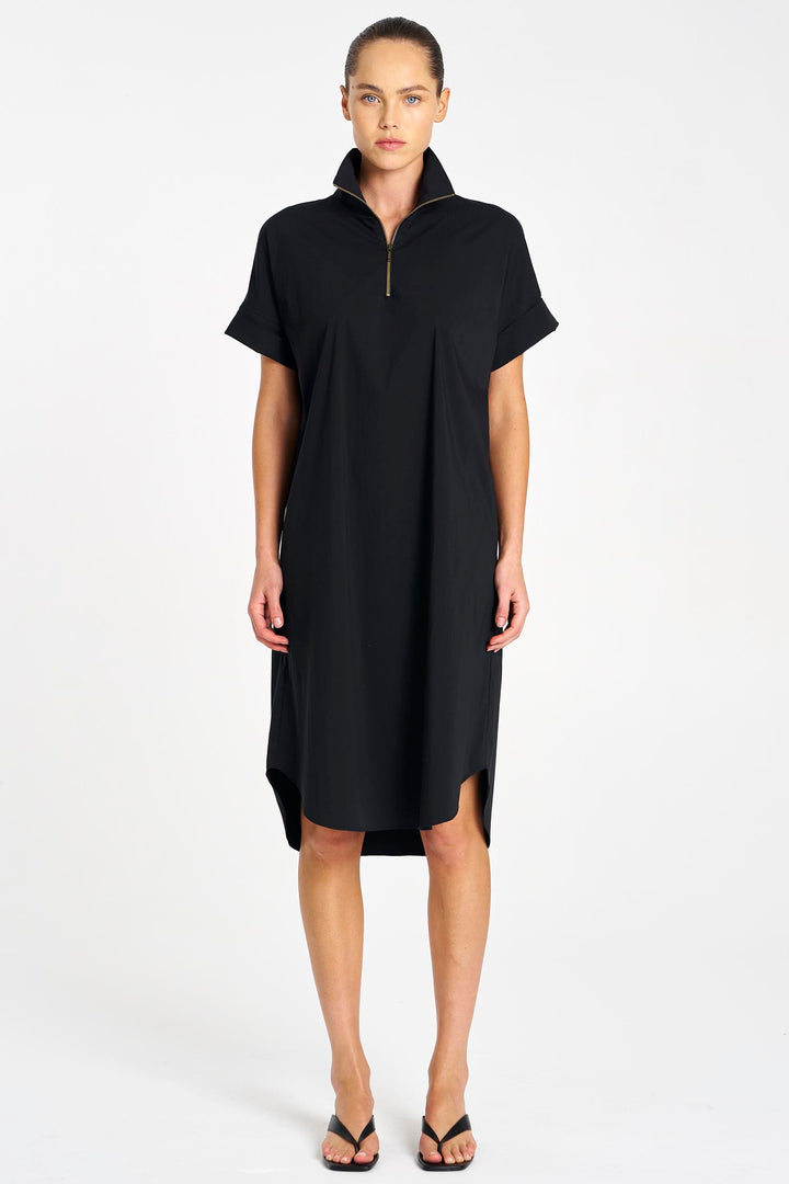 Half Zip Dress in Black
