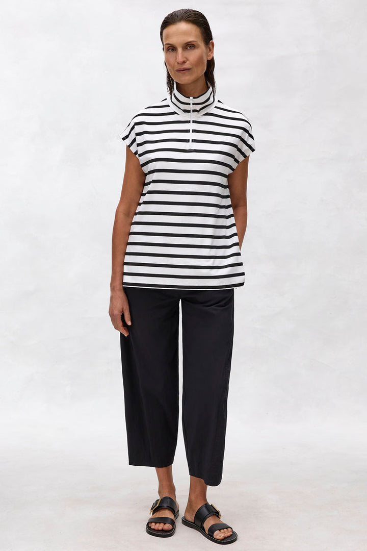 Half Zip Shell in White Stripe