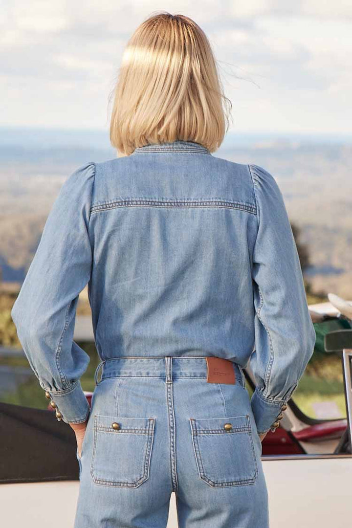 Hanker Top in Light Washed Denim