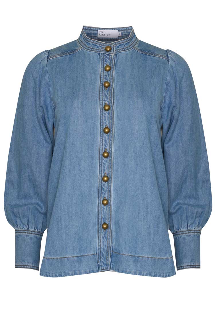 Hanker Top in Light Washed Denim