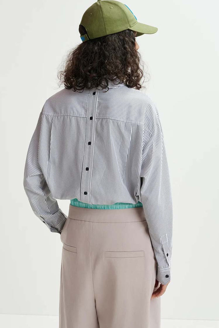 Hapricorn Sequin Embroidered Pinstripe Shirt
