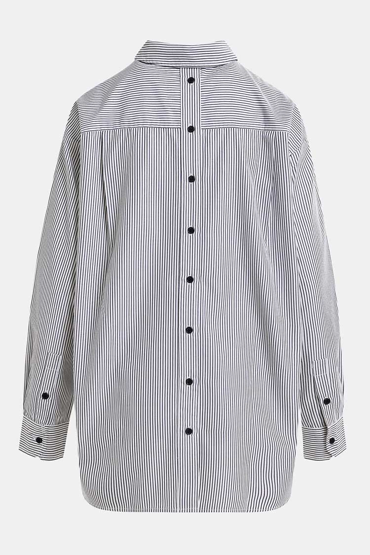 Hapricorn Sequin Embroidered Pinstripe Shirt