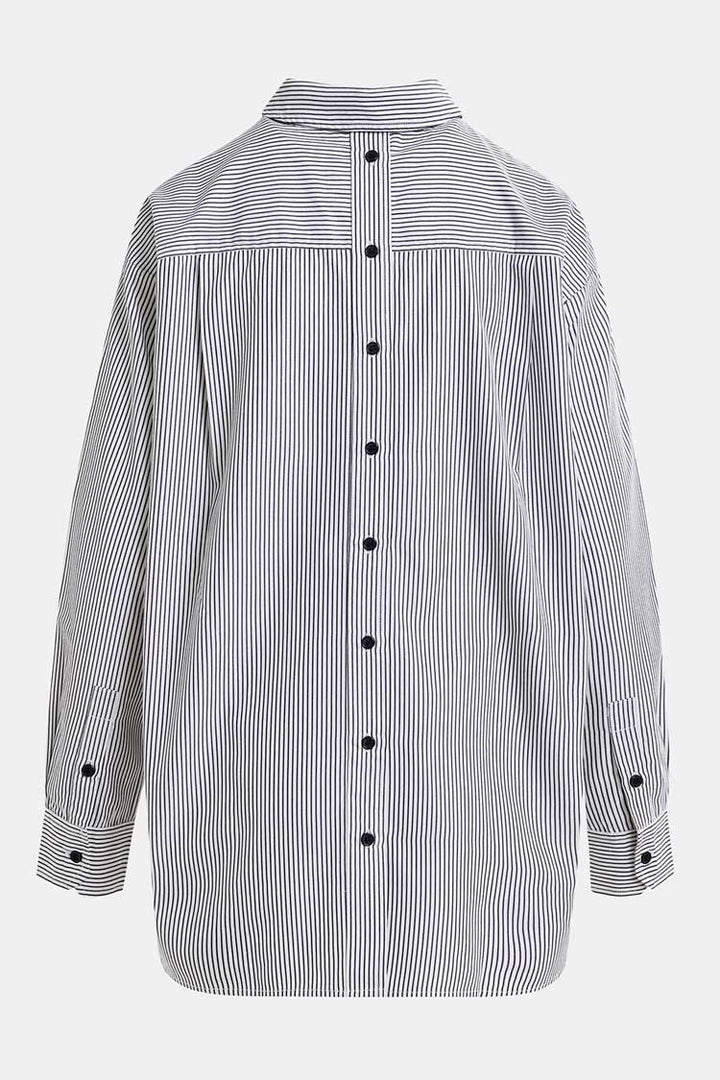 Hapricorn Sequin Embroidered Pinstripe Shirt