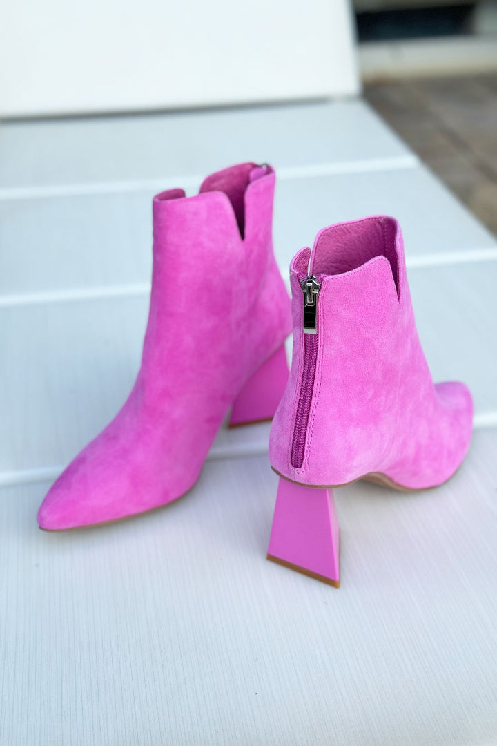 Harini Suede Ankle Boots in Lipstick