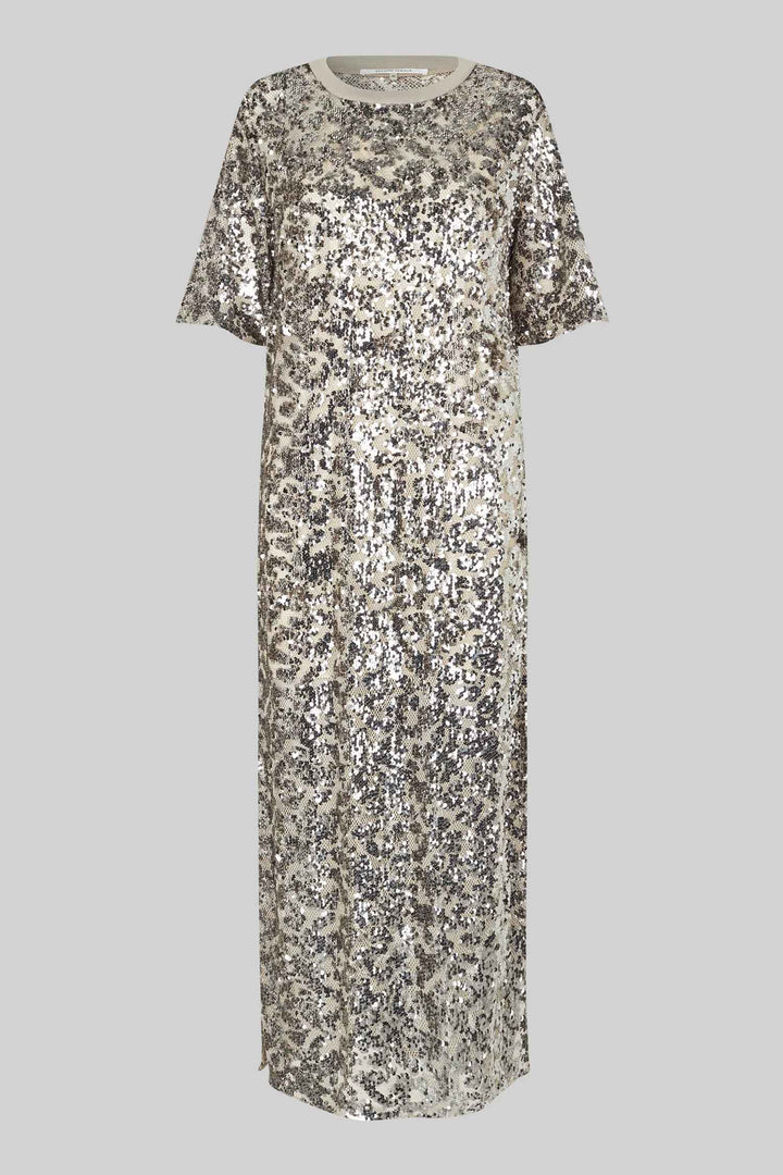 Haveny Sequin Maxi Dress in Elephant