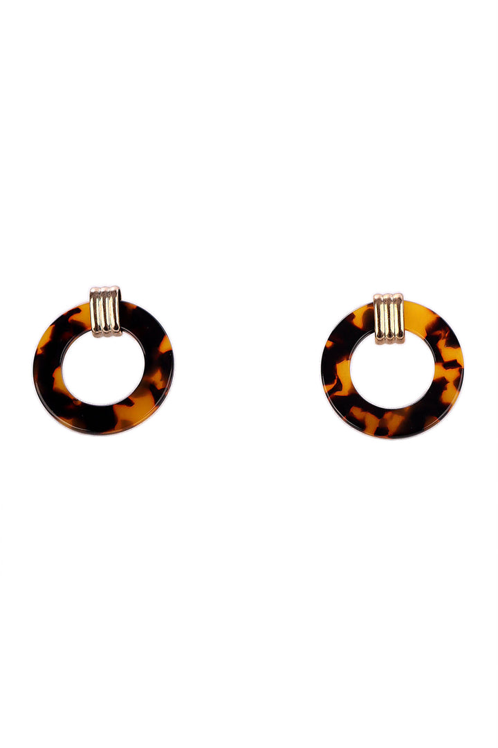 Hazel Tortoise Shell Earrings in Gold