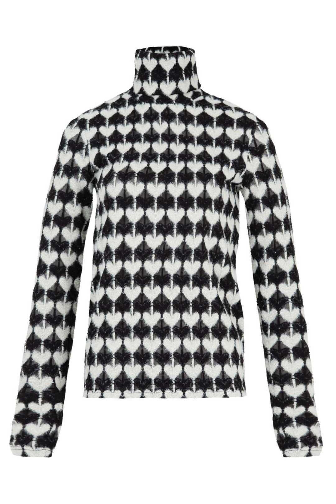 Heart Work Top in Black Cream
